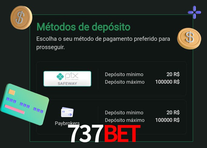 O cassino 737Bet oferece uma grande variedade de métodos de pagamento